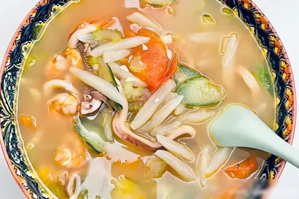 海鲜（肉丝）疙瘩汤 视频教程-爆汁配方社